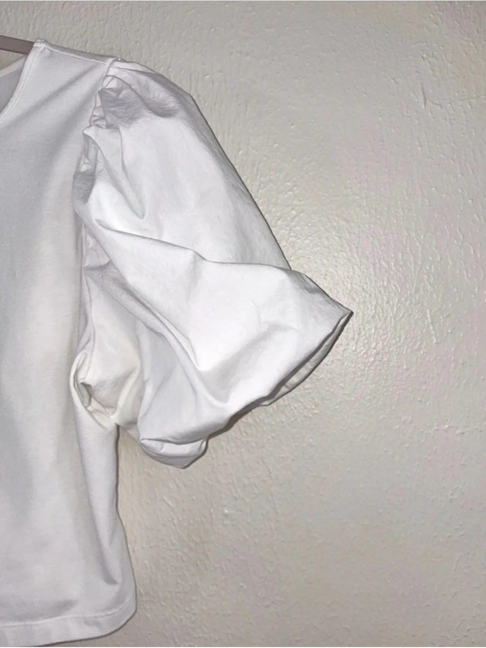 White Puff Sleeve Women's Top - Picture 2 of 4